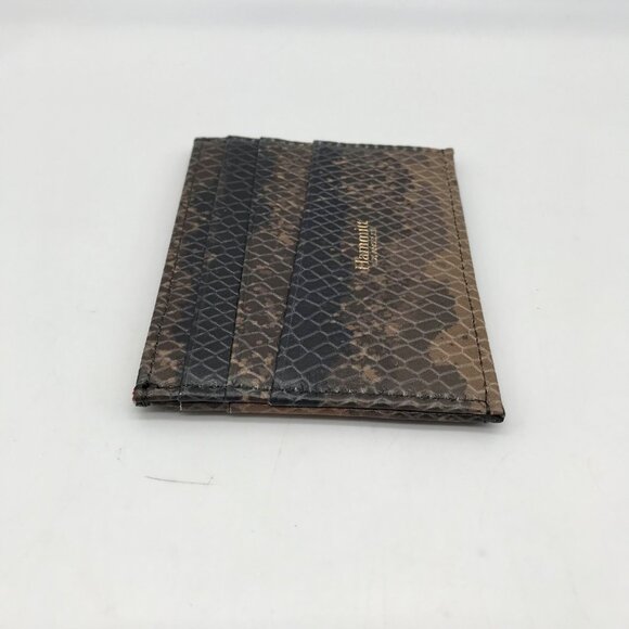 Hammit Brown Snakeskin Embossed Leather Card Holder - Picture 4 of 10